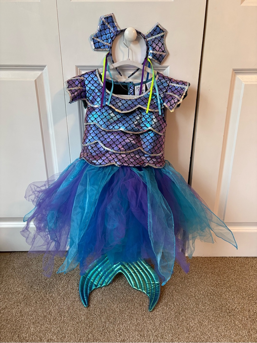 Gilli Purple and Blue Mermaid Tutu Costume with Fin Headband